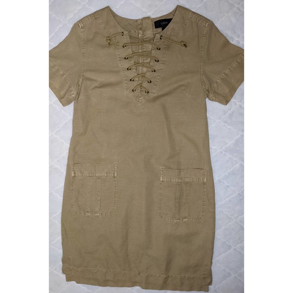 J. Crew Lace-up Cargo Shift Dress - Picture 2 of 8